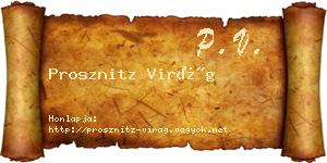Prosznitz Virág névjegykártya